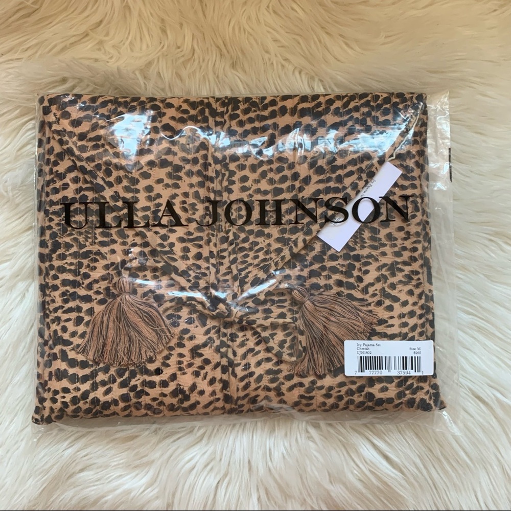 New! ULLA JOHNSON Ivy Cheetah Animal Print PJ Set - Picture 4 of 16
